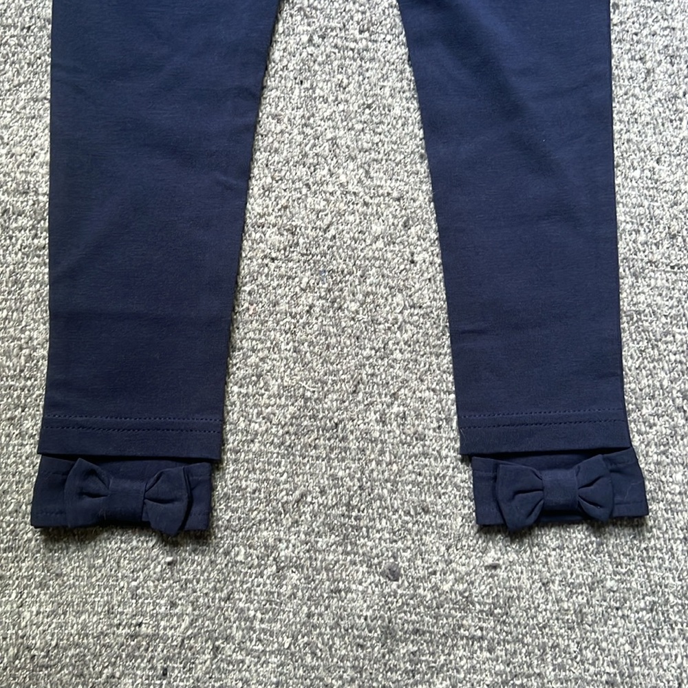 NWT Ralph Lauren Bow Detail Back Cotton Jersey Leggings Navy Blue Girls 6 - Picture 3 of 3